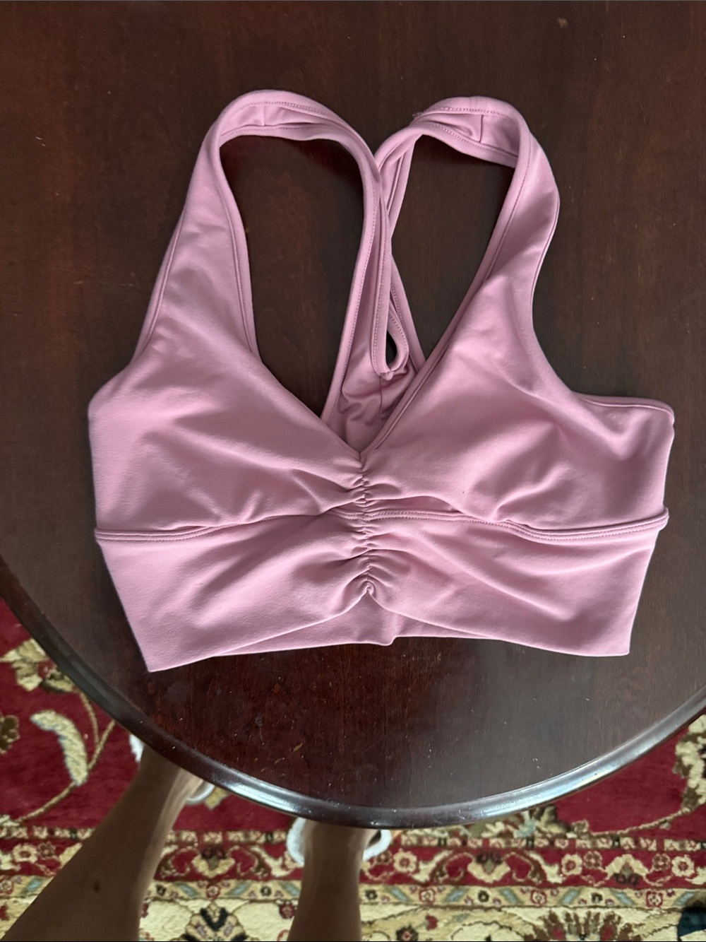 Alo Yoga Women’s Pink Ruched Front Sports Bra